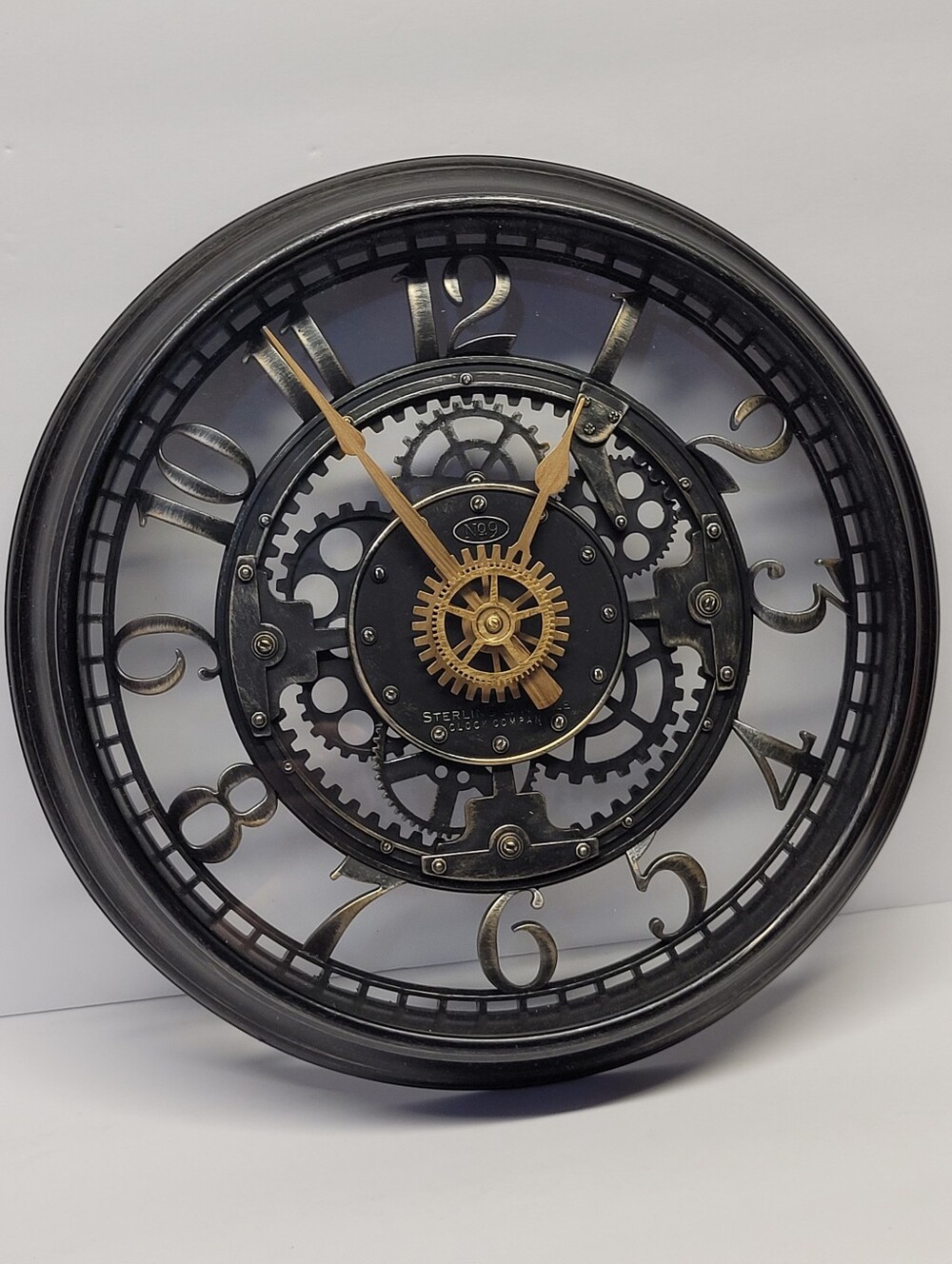 Sterling & Noble No. 9 Steampunk Look Wall Clock